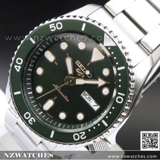 Seiko 5 Sports Green Dial Stainless Steel 100M Automatic Watch SRPD63K1, SRPD63