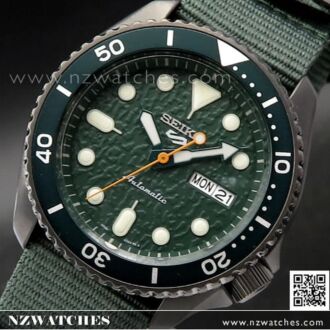 Seiko 5 Sports Green Silicone Strap 100M Automatic Watch SRPD77K1, SRPD77