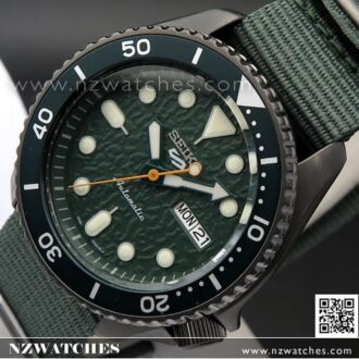 Seiko 5 Sports Green Silicone Strap 100M Automatic Watch SRPD77K1, SRPD77