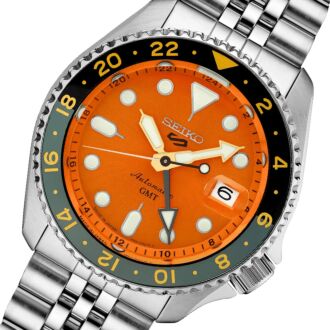 Seiko 5 Sports GMT Automatic Mikan Orange Dial Watch SSK005K1