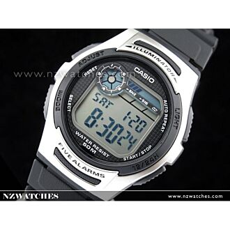 Casio 5 Alarm 50 Meter WR Digital Resin Watch W-213-1AV, W213