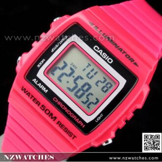 Casio Unisex Alarm Stopwatch Dark Pink Watch W-215H-4AV, W215H