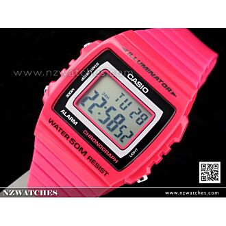 Casio Unisex Alarm Stopwatch Dark Pink Watch W-215H-4AV, W215H