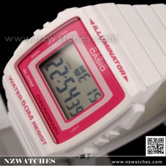 Casio Unisex Alarm Stopwatch White Watch W-215H-7A2V, W215H