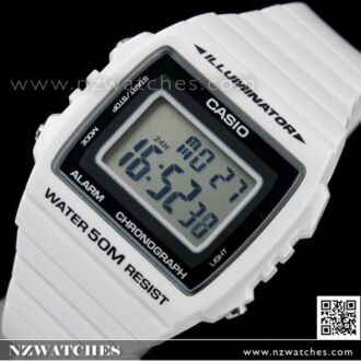 Casio Unisex Alarm Stopwatch White Watch W-215H-7AV, W215H