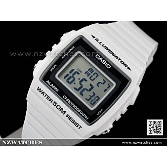 Casio Unisex Alarm Stopwatch White Watch W-215H-7AV, W215H