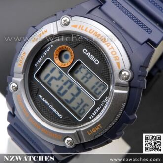 Casio Alarm Stopwatch 50M Digital Watch W-216H-2B, W216H