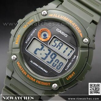 Casio Alarm Stopwatch 50M Digital Watch W-216H-3B, W216H