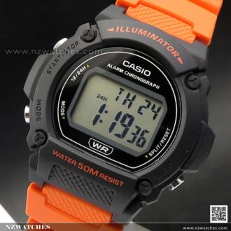 Casio Digital Alarm Watch W-219H-4AV, W219H