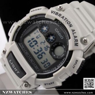 Casio 10Yrs Battery Vibration Alarm Light Gray Sport Watch W-735H-8A2V, W735H