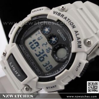 Casio 10Yrs Battery Vibration 5 alarm Light Gray Sport Watch W-735H-8A2V, W735H