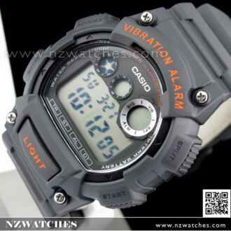 Casio 10Yrs Battery Vibration 5 alarm Gray Sport Watch W-735H-8AV, W735H