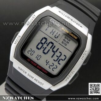 Casio Dual time 50M WR Stopwatch Digital Sport Watch W-96H-1A, W96H