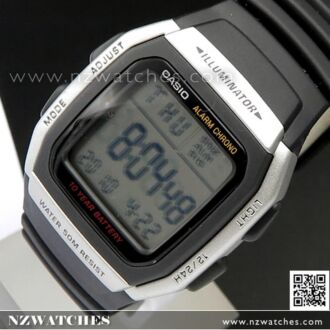 Casio Dual time 50M WR Stopwatch Digital Sport Watch W-96H-1A, W96H