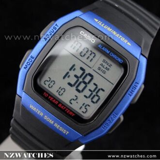 Casio Dual time 50M WR Stopwatch Digital Sport Watch W-96H-2A, W96H