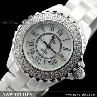 I.s Ceramic Sapphire mother of pearl face Ladies Watch WDD8271L-R