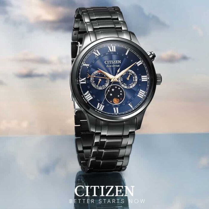 BUY Citizen Eco-Drive Moon Phase Sapphire Blue Dial Mens