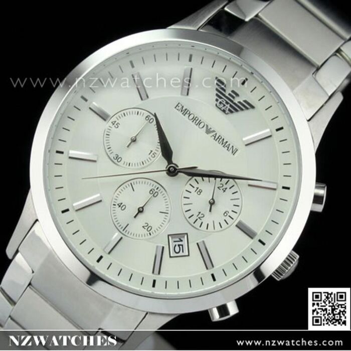 BUY Emporio Armani Quartz Chronograph Silver Mens Watch AR2458 - Buy ...