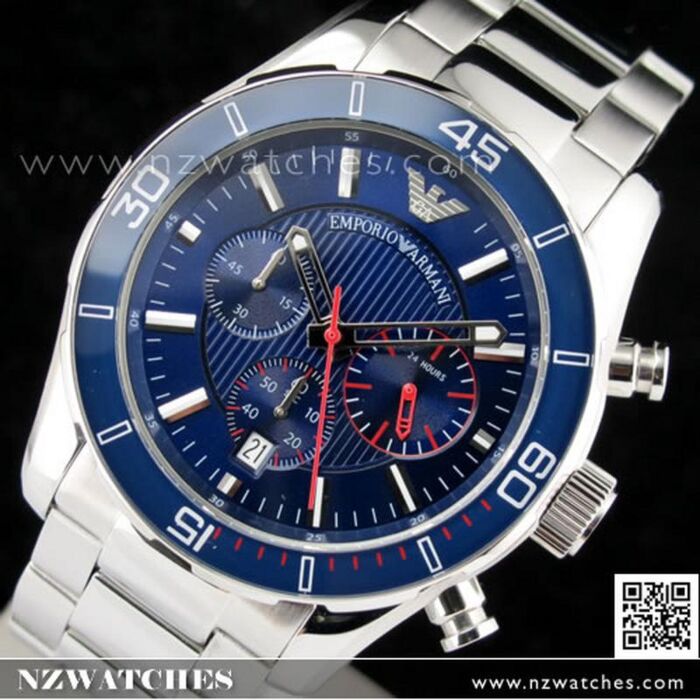 BUY Emporio Armani Chronograph Blue Face Mens Watch AR5933 Buy