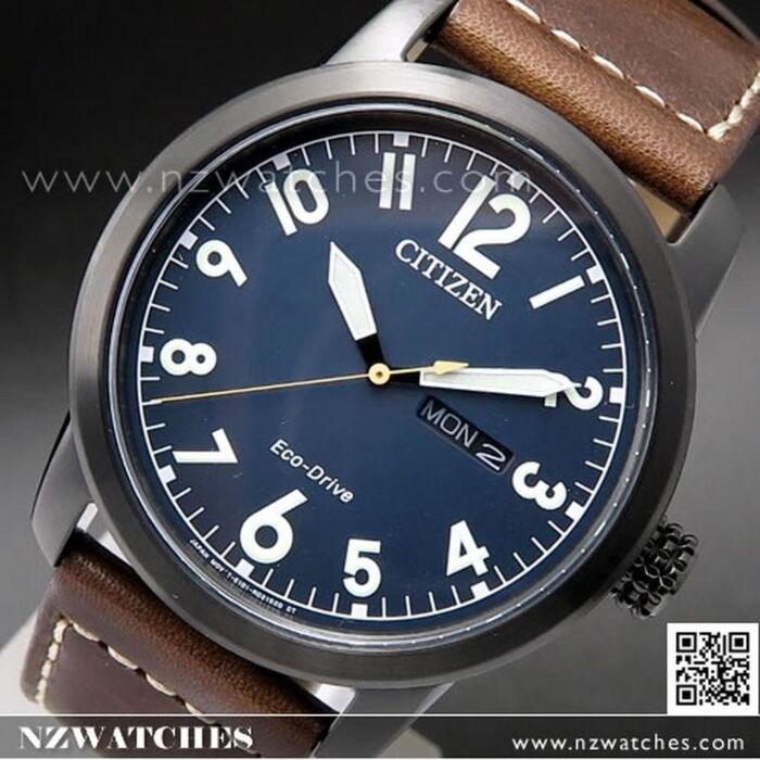 Citizen Man Watch - Super Titanium Eco-Drive 42mm Blue - With Leather Strap  - 0