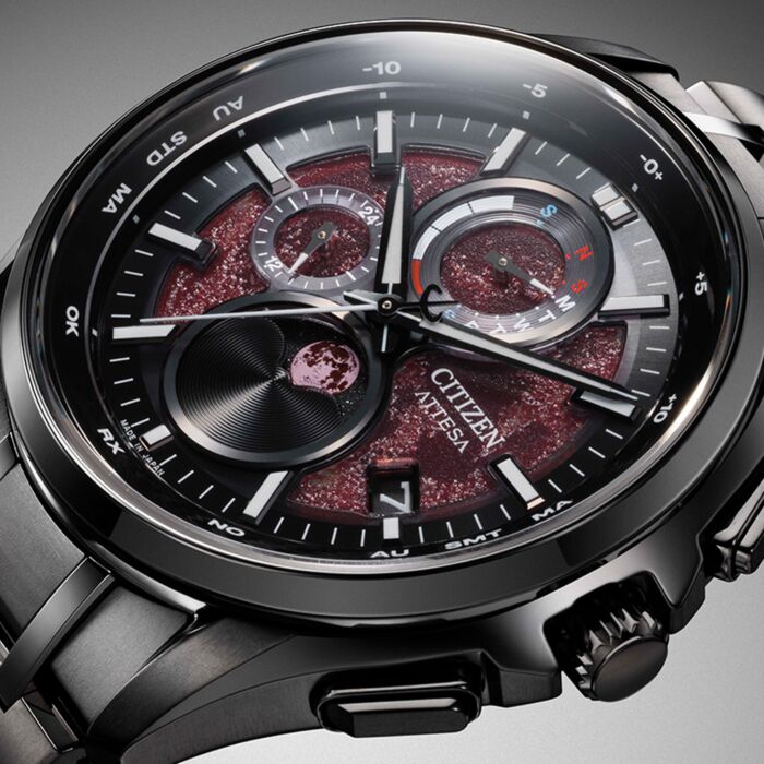 Citizen Attesa Black Titanium Shades of Red Atomic Solar Ltd Watch