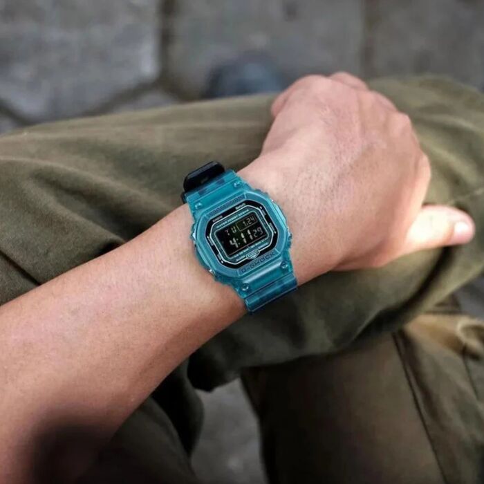 Casio G-Shock Transparent Blue Bluetooth Digital Watch DW