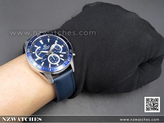 Casio Edifice Blue Genuine Leather Band Watch EFR-552L-2AV