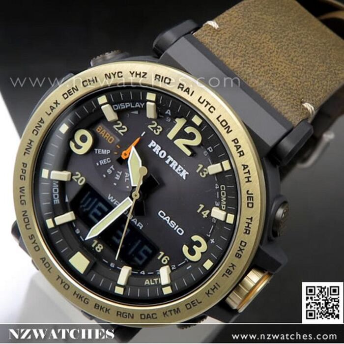 BUY Casio PROTREK Triple Sensor Ver 3 Tough Solar Leather Strap Watch PRG 600YL 5 PRG600YL Buy Watches Online CASIO NZ Watches