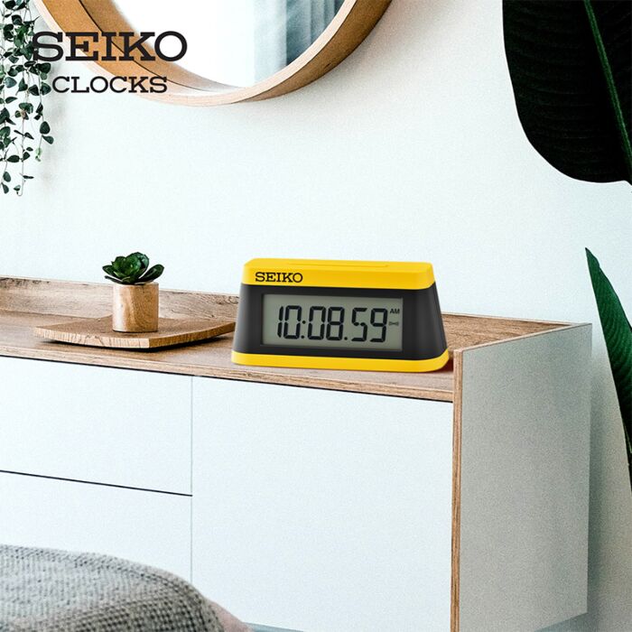 Seiko Clocks wekker LCD QHL091Y, vierkant