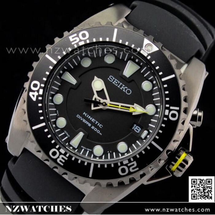 BUY Seiko Kinetic 200M TICN Screw Crown Black Mens Divers Watch SKA427P2 -  Buy Watches Online | SEIKO NZ Watches