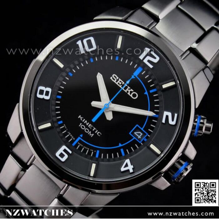 BUY Seiko Kinetic Ion Black Steel Bracelet Mens Watch SKA555P1, SKA555 -  Buy Watches Online | SEIKO NZ Watches