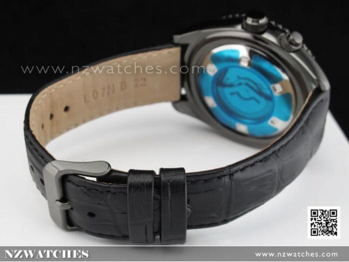BUY SEIKO Kinetic Black Bezel Leather Strap 100M Mens Watch