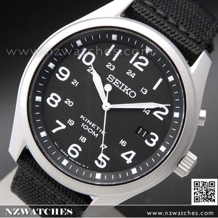 BUY Seiko Kinetic Black Dial 100M Nylon Strap Military Watch SKA727P1,  SKA727 - Buy Watches Online | SEIKO NZ Watches