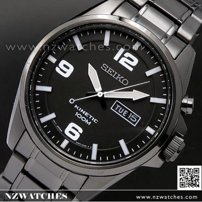 BUY Seiko Kinetic All Black Ion Plated Mens Watch SMY139P1, SMY139 ...