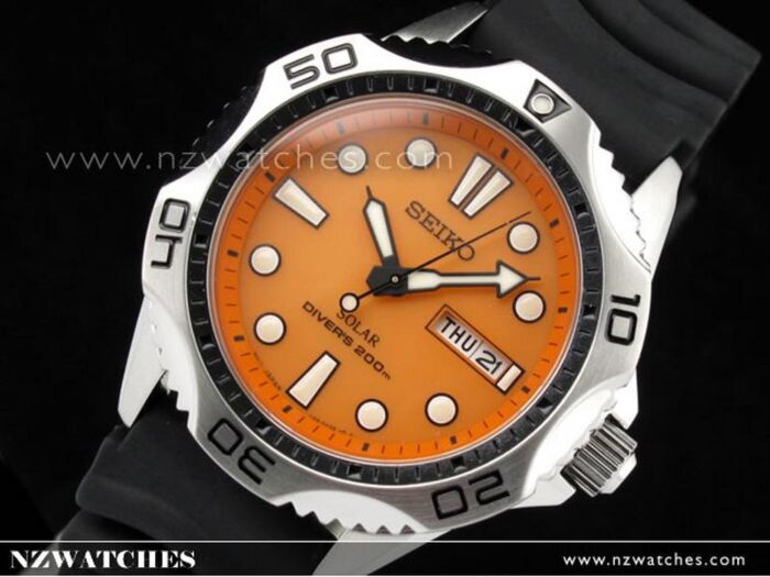 BUY Seiko Solar 200m Orange Driver Sports Men's Watch SNE109P1