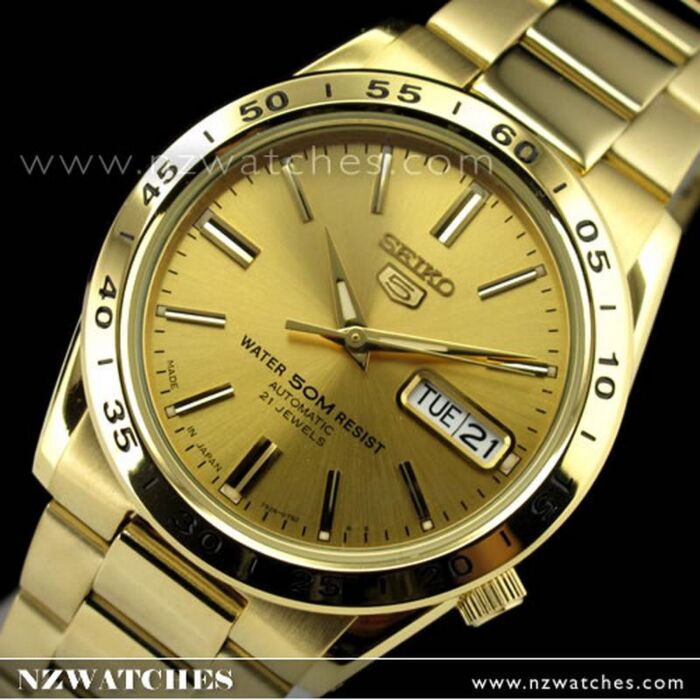 BUY Seiko 5 Gold Tone Automatic Day Date Mens Watch SNKE06J1 SNKE06 ...