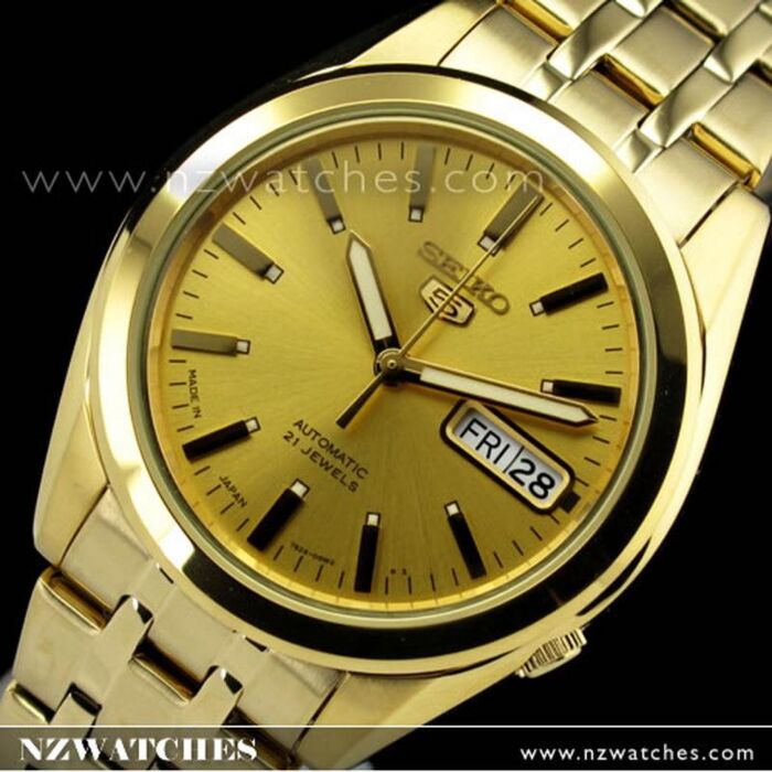 BUY Seiko 5 Gold Tone Day Date Mens Watch SNKH02J1 SNKH02