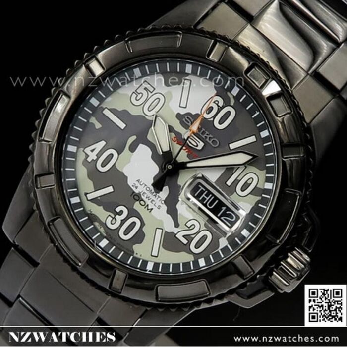 BUY Seiko 5 Automatic Black Camouflage Sports Watch SRP225J1, SRP225 Japan  - Buy Watches Online | CASIO NZ Watches