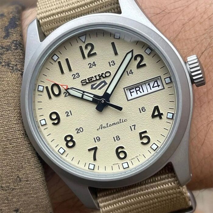 BUY Seiko Field Mid Size Beige Nylon Band Watch SRPJ83K1 SEIKO