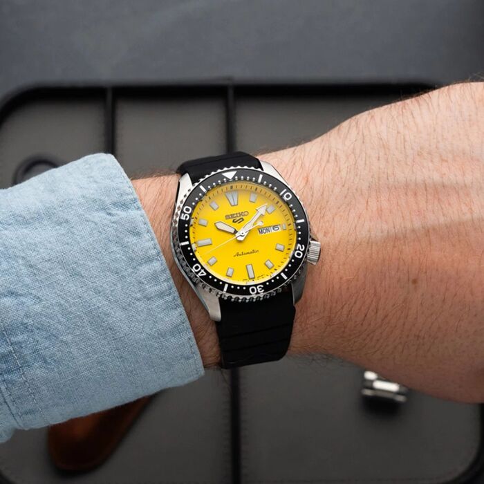 Seiko 5 Sports Automatic SKX Redux Daichi Yellow Watch SRPL87K1