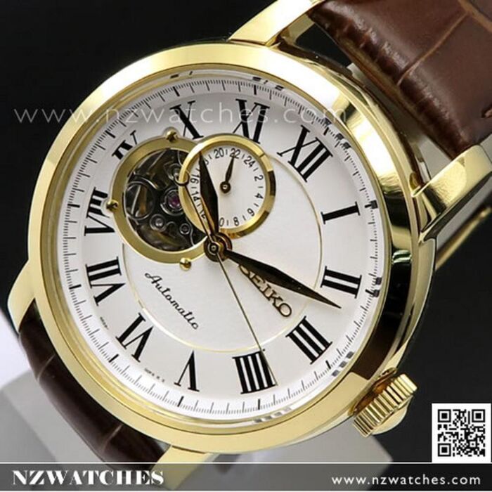 BUY Seiko Automatic Gold Tone Brown Leather Mens Watch SSA232K1 SSA232 Buy Watches Online SEIKO NZ Watches