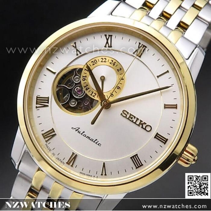 Seiko Automatic Semi Skeleton Two Tone Watch SSA272J1, SSA272 Japan |  