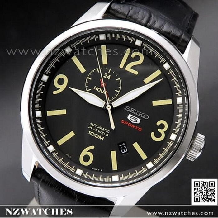 Seiko 5 Helmet 100M Retro Automatic Leather Strap Watch SSA295K1 SSA295 NZwatches