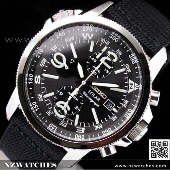 BUY Seiko Solar Chronograph Nylon Strap Military Watch SSC135P1