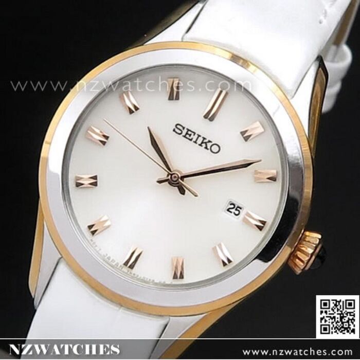 BUY Seiko Rose gold White Leather Strap ladies watch SXDF70P1 - Buy Watches  Online | SEIKO NZ Watches